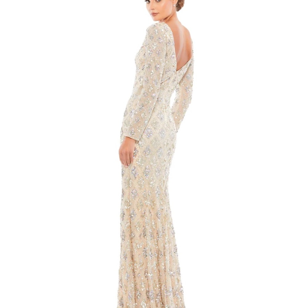 (383) ❤️ BNWT MAC DUGGAL GEOMETRIC EMBELLISHED EVENING GOWN STYLE 5021 - Picture 3 of 9